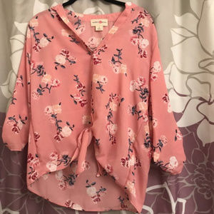 Pink Floral Blouse